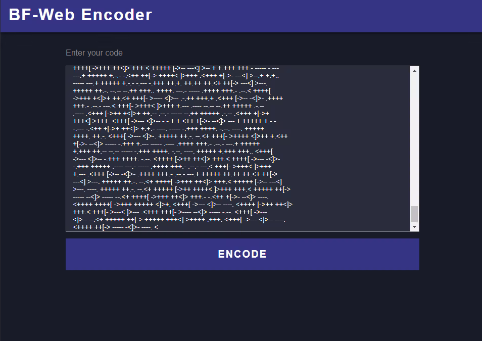 Brainf*ck in simple encoder